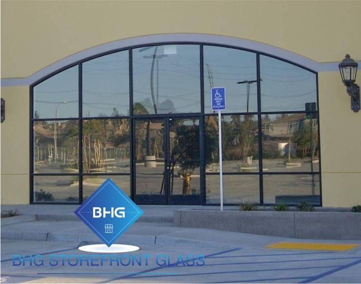 Arched storefront windows
