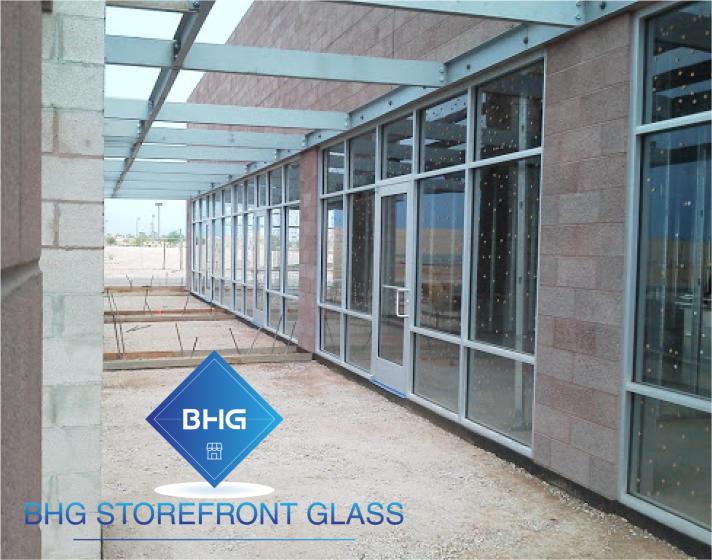 Covered glass entry walkway