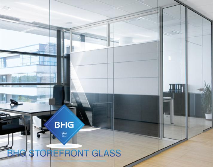 Office glass partitions in a Utah building